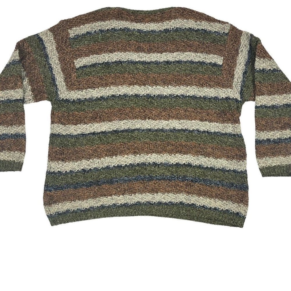Dressbarn Womens Pullover Sweater Brown Stripe Silk Acrylic Size 21/24 - Picture 5 of 9